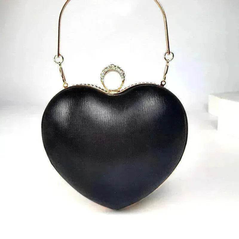 Women's Tassel Heart Shape Inlaid Diamond Handbag - www.Shopthatapp.com