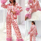 Women's Valentine's Day Sweet Loving Heart Printed Casual Suit Pajamas - www.Shopthatapp.com