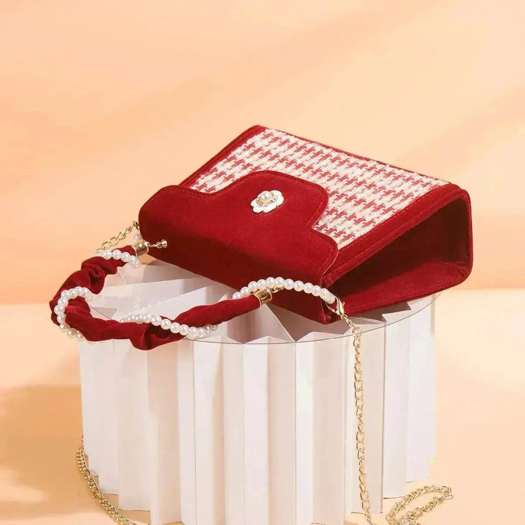Women's Wedding Bag Bridal Bag High-grade Women's Elegant Red Niche Red Small Bag Portable 2025 New - www.Shopthatapp.com