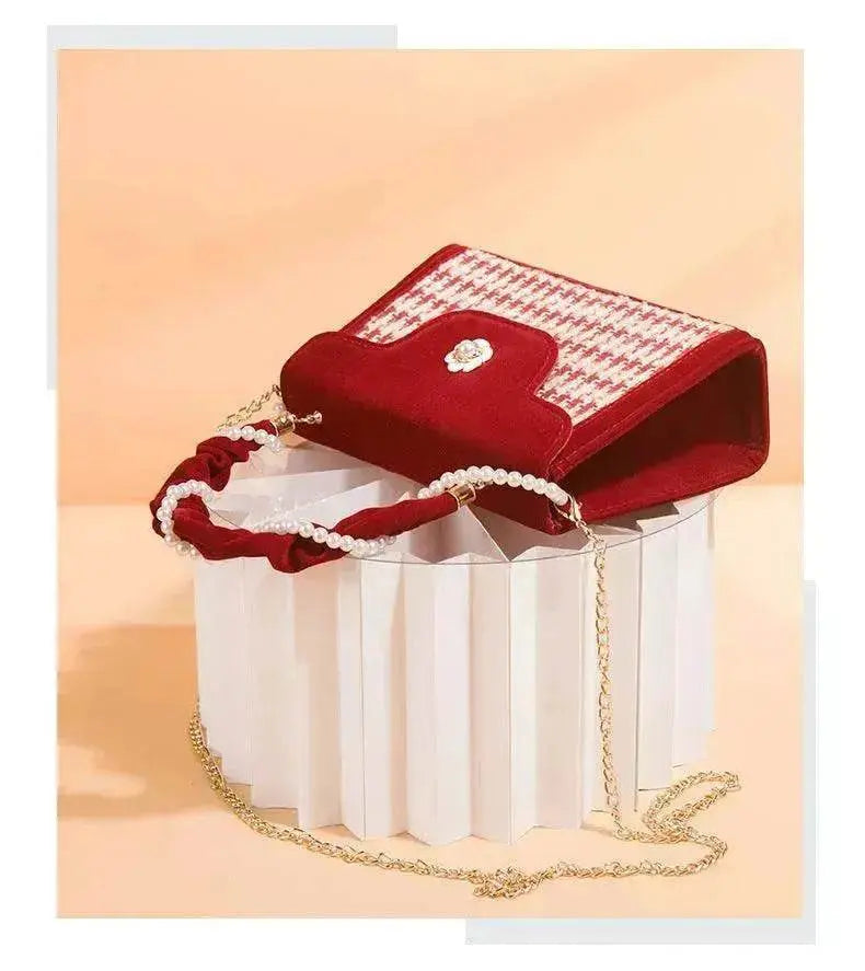 Women's Wedding Bag Bridal Bag High-grade Women's Elegant Red Niche Red Small Bag Portable 2025 New - www.Shopthatapp.com