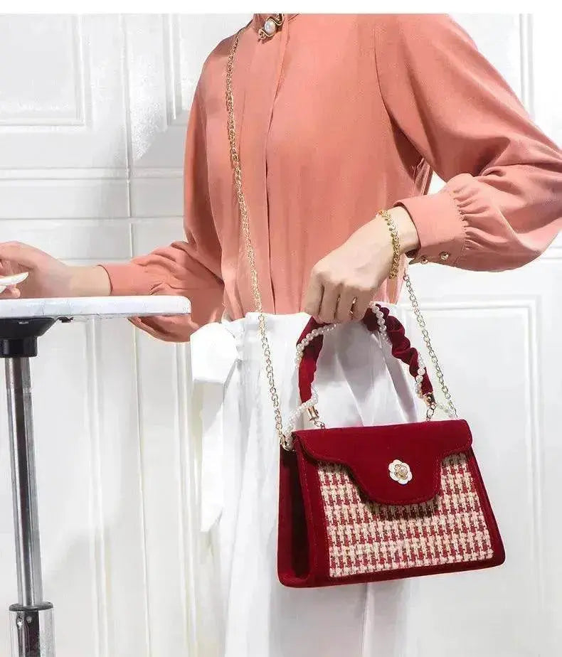 Women's Wedding Bag Bridal Bag High-grade Women's Elegant Red Niche Red Small Bag Portable 2025 New - www.Shopthatapp.com