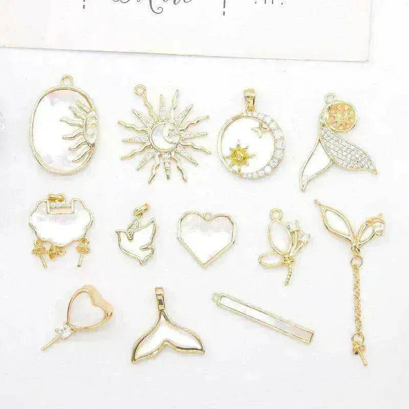 Women's White Shell Pendant Ear Rings - www.Shopthatapp.com