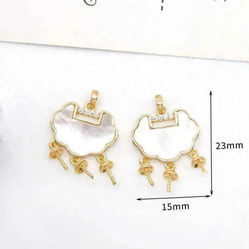 Women's White Shell Pendant Ear Rings - www.Shopthatapp.com