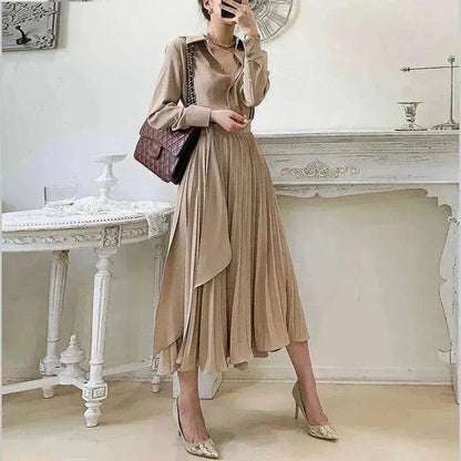 Women's cotton Oversized Loose Waist below the knee Dress - www.Shopthatapp.com