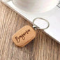 Wooden Engraved Lettering Name Pendant Keychain - www.Shopthatapp.com