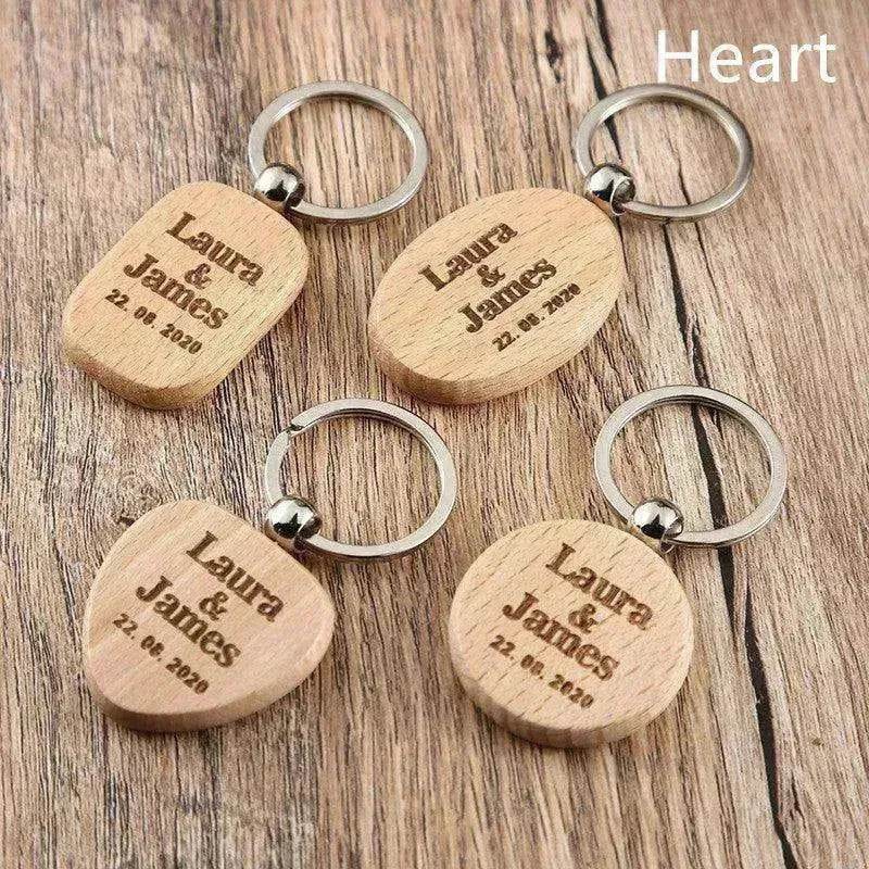 Wooden Engraved Lettering Name Pendant Keychain - www.Shopthatapp.com