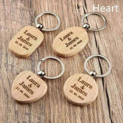 Wooden Engraved Lettering Name Pendant Keychain - www.Shopthatapp.com