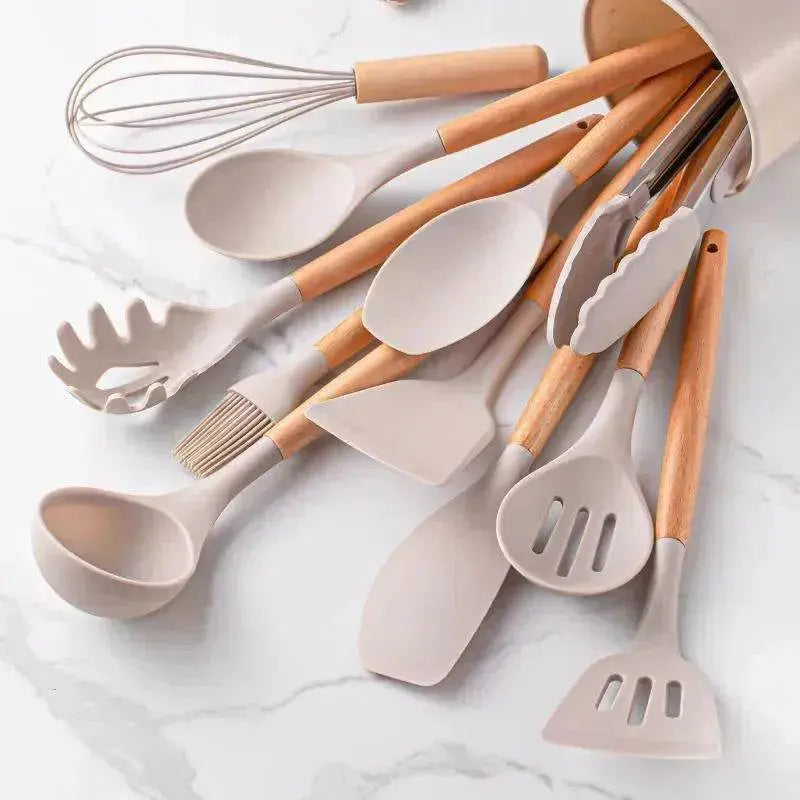Wooden-Handled Food Grade Silicone Shovel - www.Shopthatapp.com