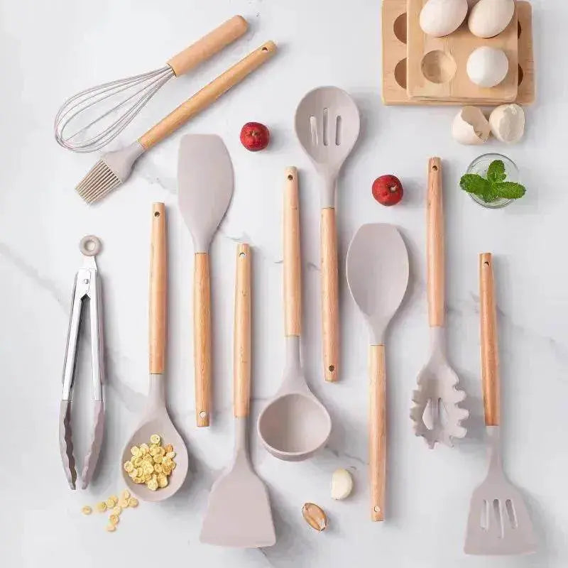 Wooden-Handled Food Grade Silicone Shovel - www.Shopthatapp.com