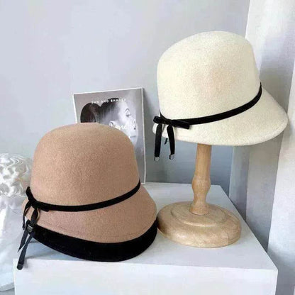 Wool Felt Hats Fine Bow Ladies - www.Shopthatapp.com