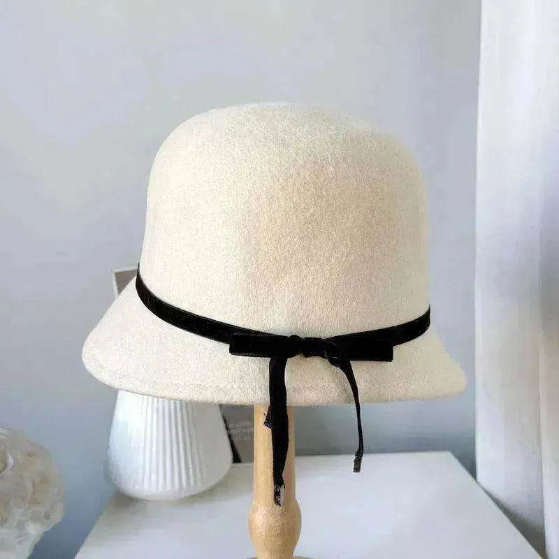 Wool Felt Hats Fine Bow Ladies - www.Shopthatapp.com