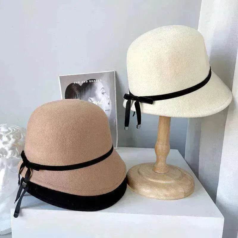 Wool Felt Hats Fine Bow Ladies - www.Shopthatapp.com