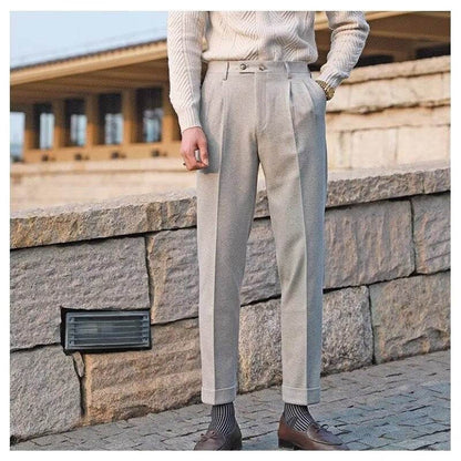 Woolen Draping Straight leg business office Work trouser for men - www.Shopthatapp.com #