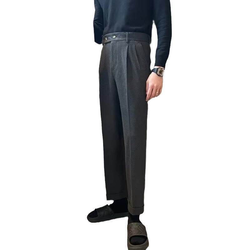 Woolen Draping Straight leg business office Work trouser for men - www.Shopthatapp.com #