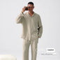 Woven Gauze Pajamas Men's Spring And Autumn Thin Homewear Suit - www.Shopthatapp.com