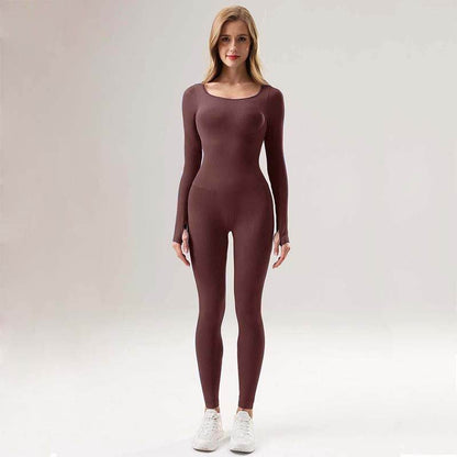 Yoga Jumpsuit & Workout Clothes Slim Thread Long Sleeve Yoga Jumpsuit - www.Shopthatapp.com #