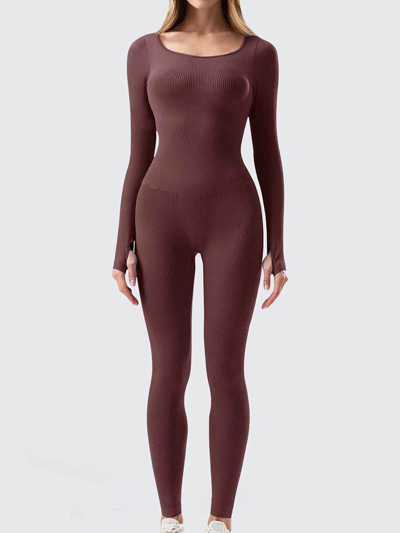 Yoga Jumpsuit & Workout Clothes Slim Thread Long Sleeve Yoga Jumpsuit - www.Shopthatapp.com #