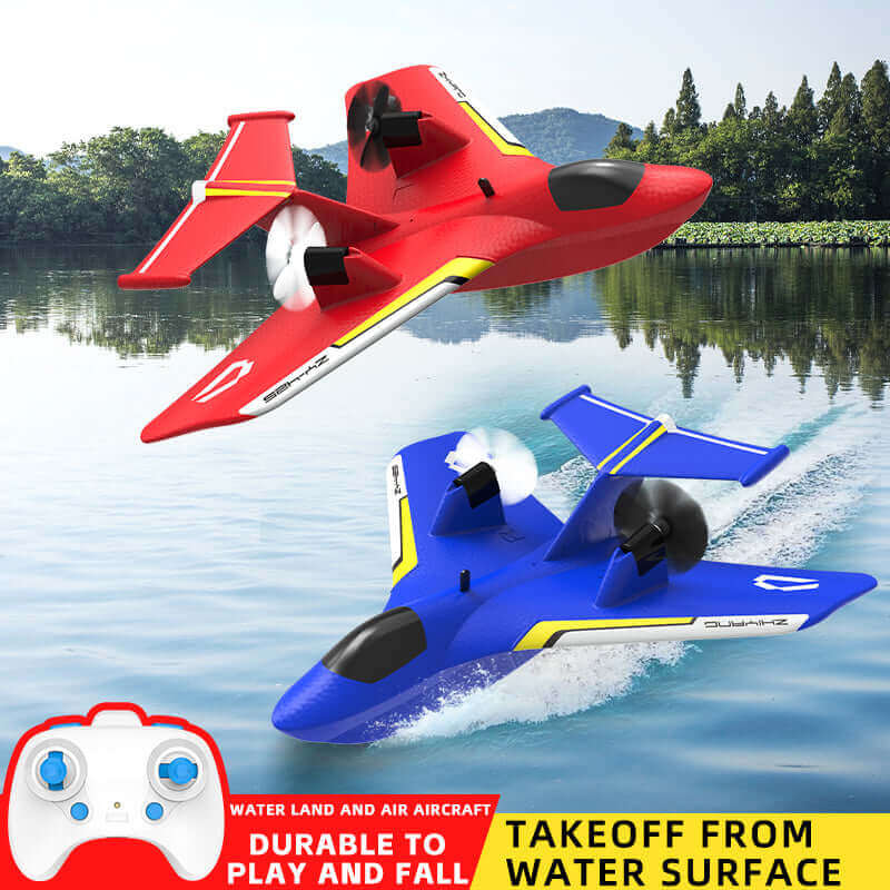 ZY-425 RC Aircraft: Durable All-Terrain Water, Land, Air Plane with LED Lights - www.Shopthatapp.com #