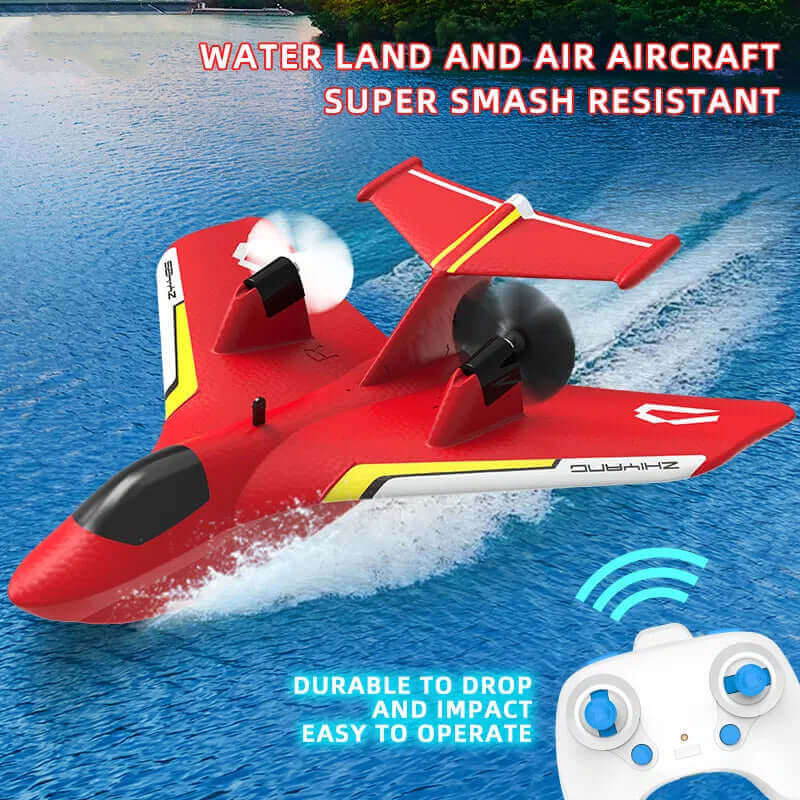 ZY-425 RC Aircraft: Durable All-Terrain Water, Land, Air Plane with LED Lights - www.Shopthatapp.com #