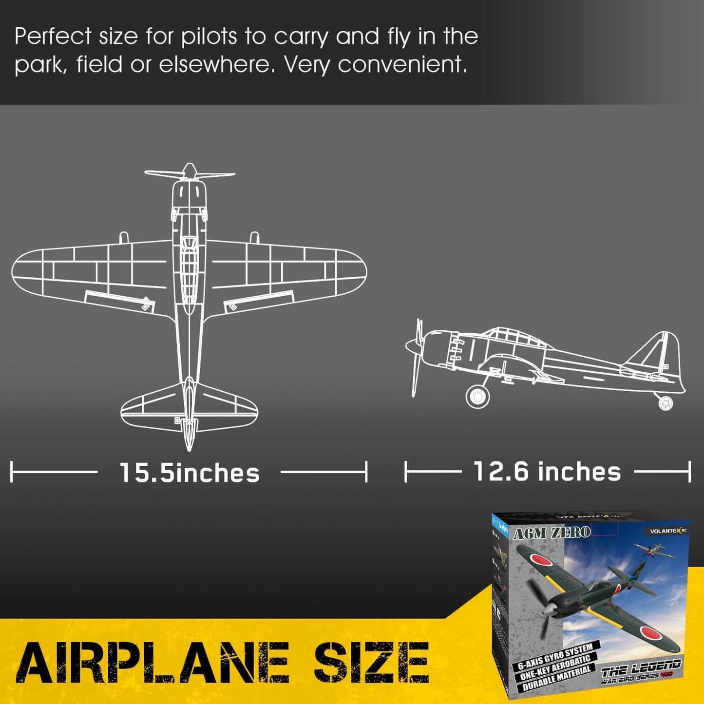 Zero Warbird RC Plane: 2.4G 4CH Aerobatic Fighter with 400mm Wingspan - www.Shopthatapp.com #