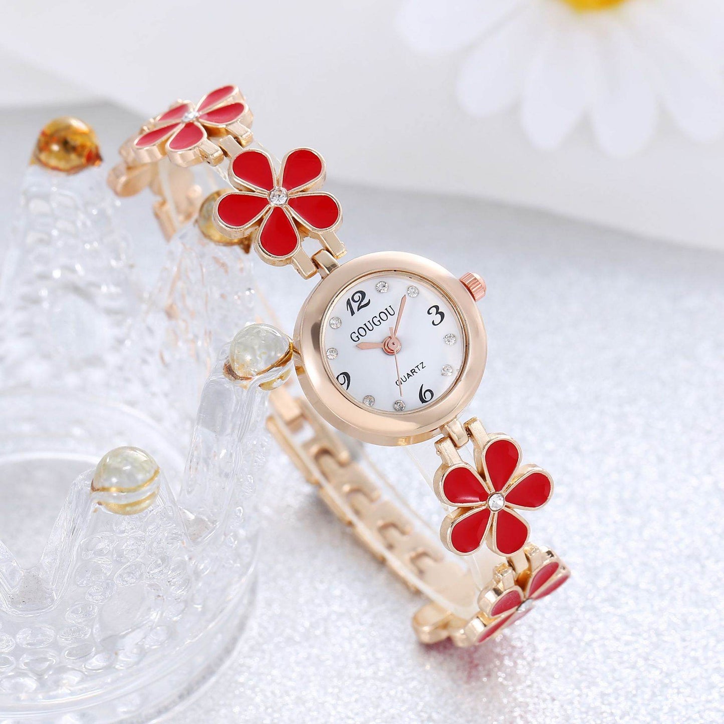 Women's Bracelet Watch Flower Disk Two-piece Bracelet Set - www.Shopthatapp.com