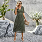 Fashion V-neck Lace Dress Summer Elegant Short Sleeve Long Dresses For Women - www.Shopthatapp.com