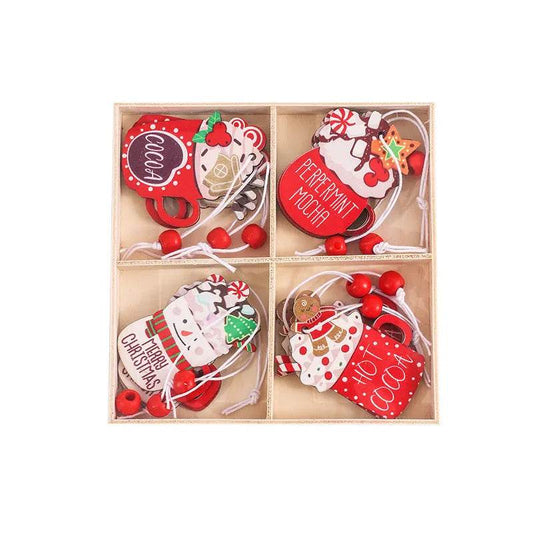 Wooden Gingerbread Man Christmas Decorations Box Pendant - www.Shopthatapp.com