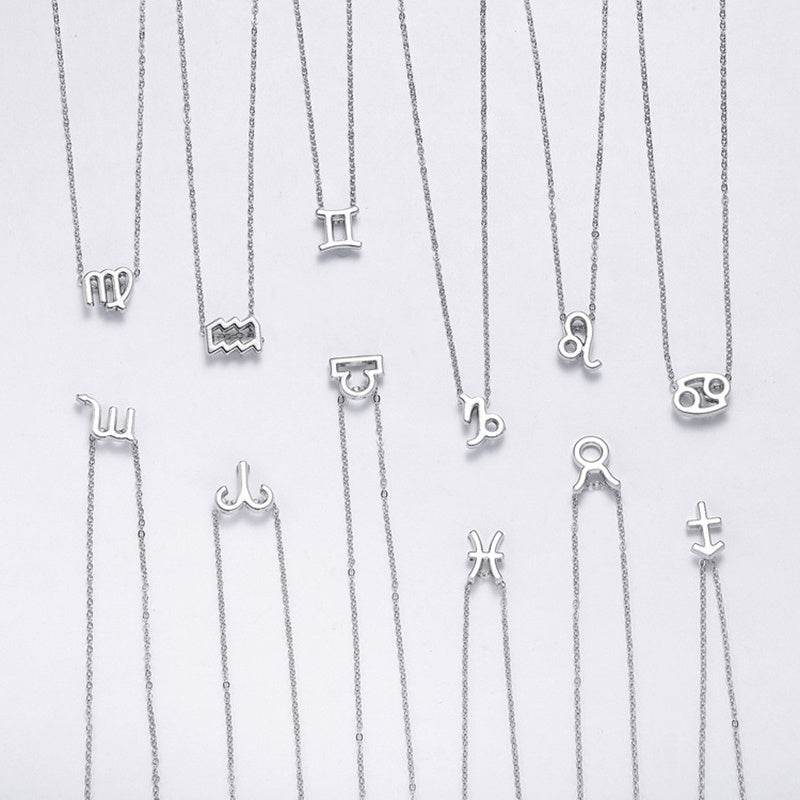 12 Zodiac Sign Necklaces With Gift Card Constellations Pendant Necklace Jewelry - www.Shopthatapp.com