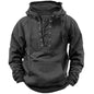 Men's Outdoor Retro Lace-up Hooded Long-sleeved T-shirt Casual Pullover top sweatshirt - www.Shopthatapp.com