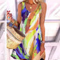 Graffiti Print Sleeveless mini Sundresses Women Summer Beach Dresses - www.Shopthatapp.com