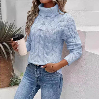 Women's Cable-knit Turtleneck Sweater - www.Shopthatapp.com