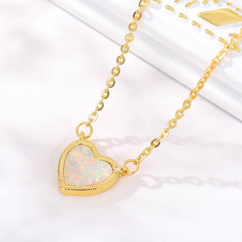 Romantic Heart Necklace Copper Zircon Pendant Necklace for women - www.Shopthatapp.com