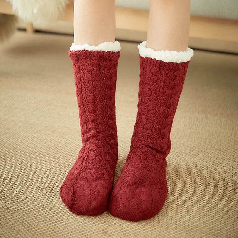 Winter Warm Knitted Plush Floor Socks Home Indoor Non-slip Carpet Socks For Men And Women - www.Shopthatapp.com