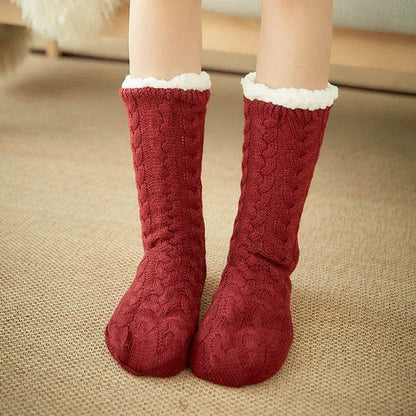 Winter Warm Knitted Plush Floor Socks Home Indoor Non-slip Carpet Socks For Men And Women - www.Shopthatapp.com