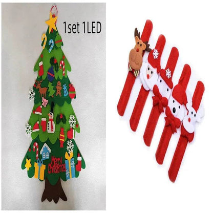 DIY Felt Christmas Tree New Year Toddler Kids Handmade Gift Toys Door Wall Hanging Ornaments Holiday Party Home Decor Set - www.Shopthatapp.com
