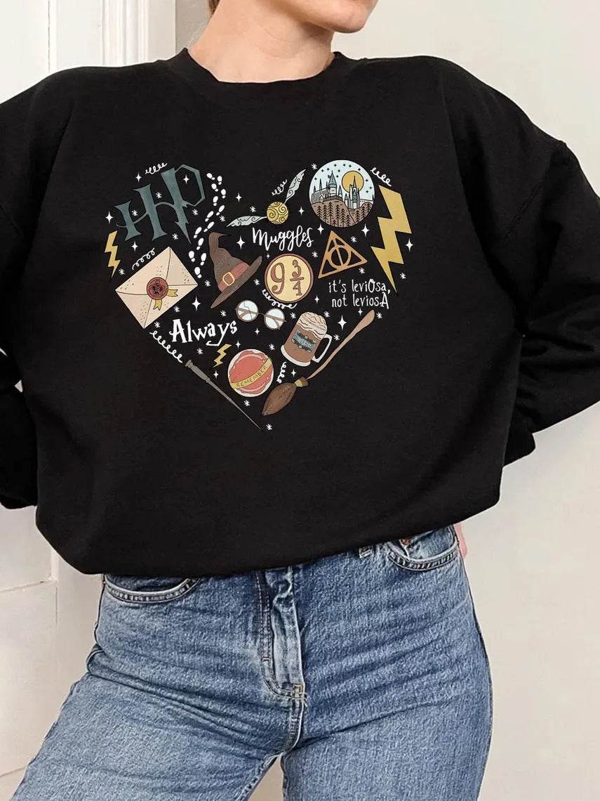 Digital Printing Sweater Hipster Round Neck Pullover Long Sleeve Sweater Women - www.Shopthatapp.com