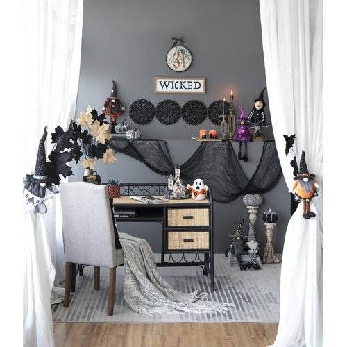 8.3x5x24 Fabric Standing Gnome W Orange Banner  Spring Body, For Halloween Decor - www.Shopthatapp.com