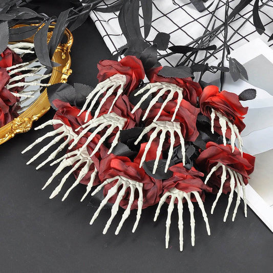 Halloween Skull Hand Rose Horror Decoration Ornaments - www.Shopthatapp.com