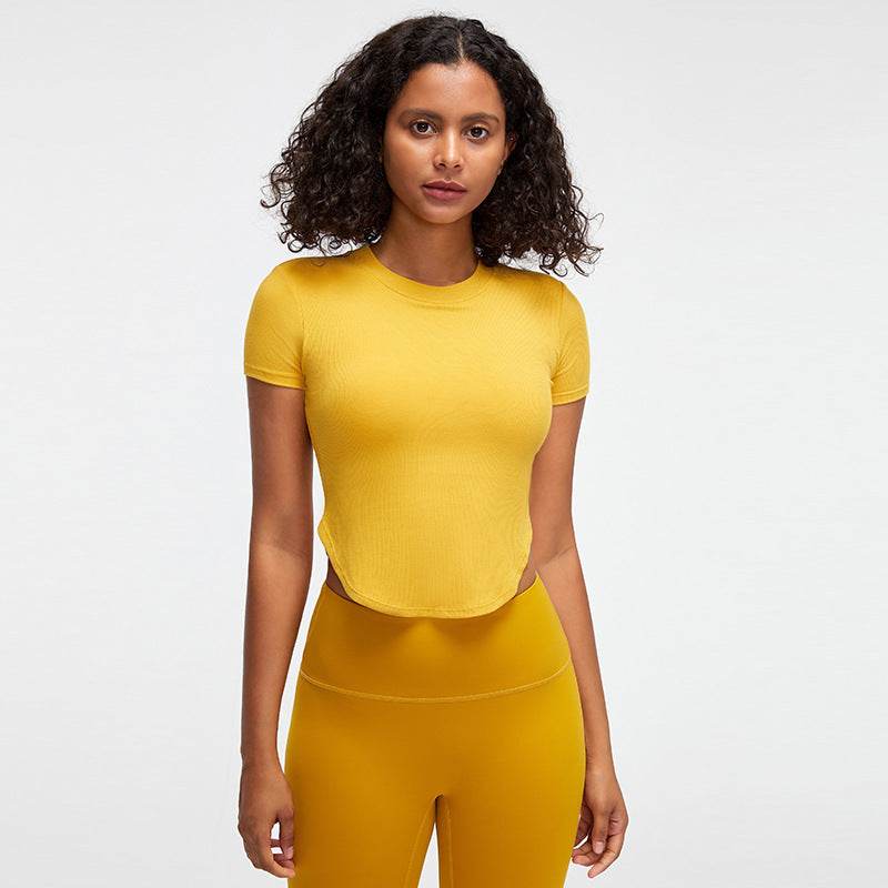 Nude feel Short-sleeved Workout Top Running gym top women - www.Shopthatapp.com