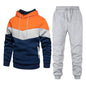 2pcs Winter Fashion Stitching Suit Outdoors Sports Suit Men's Sweatsuit Hoodie Outfit set - www.Shopthatapp.com