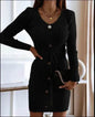 Autumn Winter Cashmere Slim fit Knitted Mini Sweater Dress - www.Shopthatapp.com