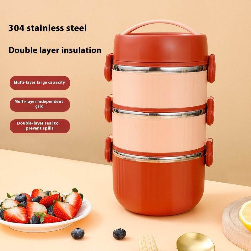 2 layer 304 Stainless Steel Thermal Insulated Lunch Container - www.Shopthatapp.com
