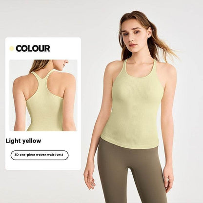yoga clothes sleeveless Vest With Chest Pad Workout Top - www.Shopthatapp.com