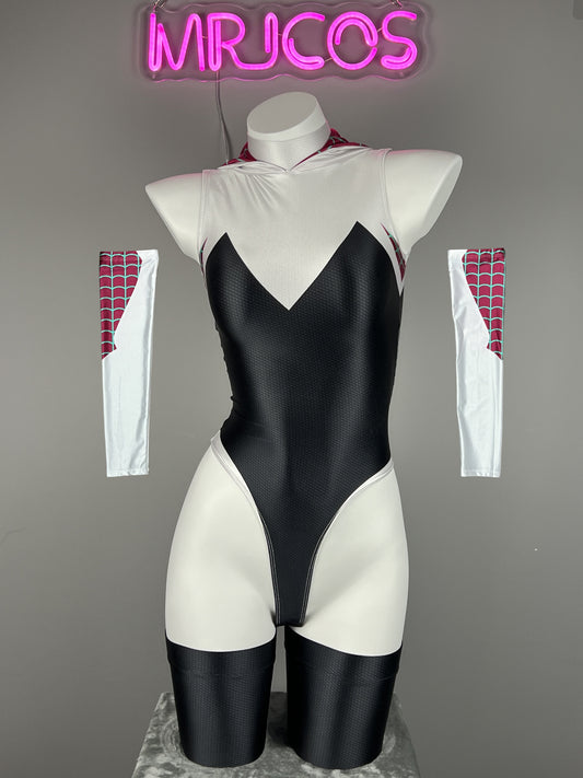 Woman Super Hero Spandex Open Crotch Cosplay Bodysuit Sexy Lingerie - www.Shopthatapp.com