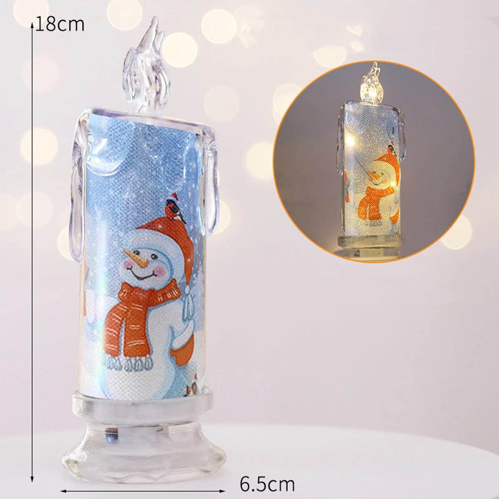 Christmas Transparent Electronic Flameless Candles Decorative Gifts - www.Shopthatapp.com