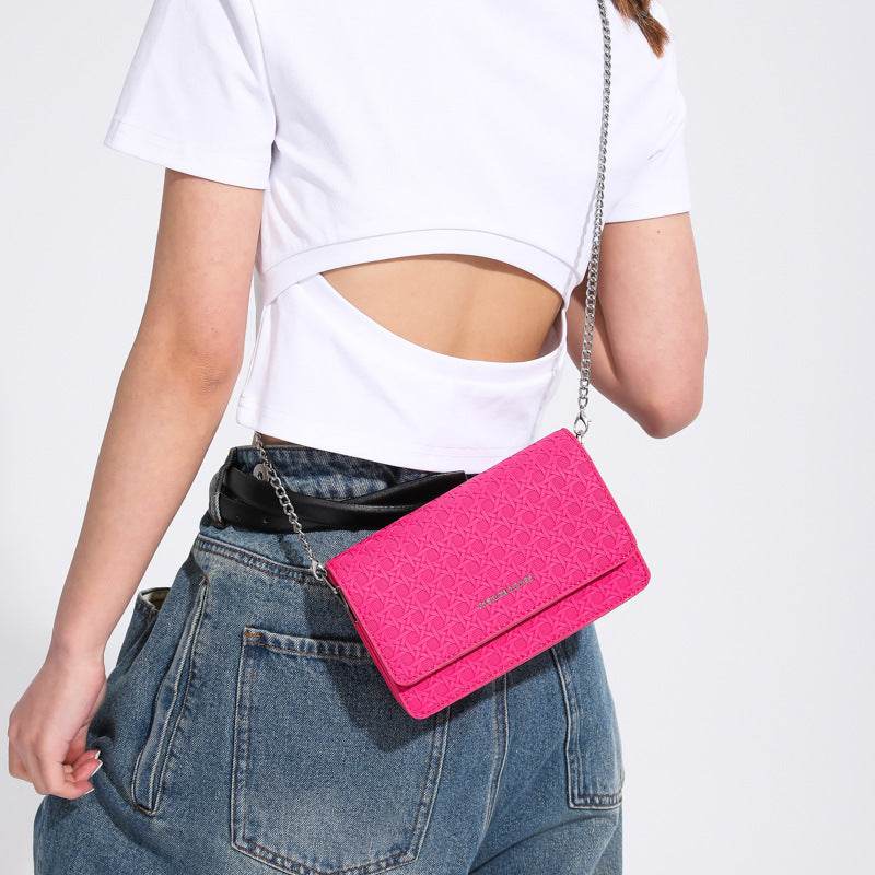Luxury Women's Chain Embossed Square flap Shoulder Bag for women - www.Shopthatapp.com