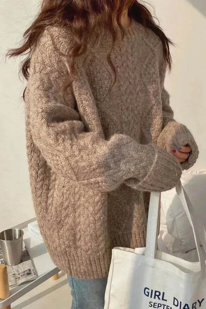 Autumn Winter Twist Knitted Pullover Sweater for WOMEN - www.Shopthatapp.com
