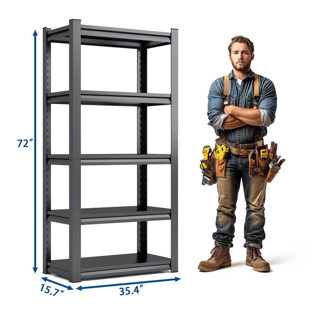Tier Metal Shelves For Storage Garage Shelving 2000LBS Heavy Duty Storage Shelves Adjustable Garage Shelf Industrial Shelving Unit Storage Utility Rack,Black - www.Shopthatapp.com