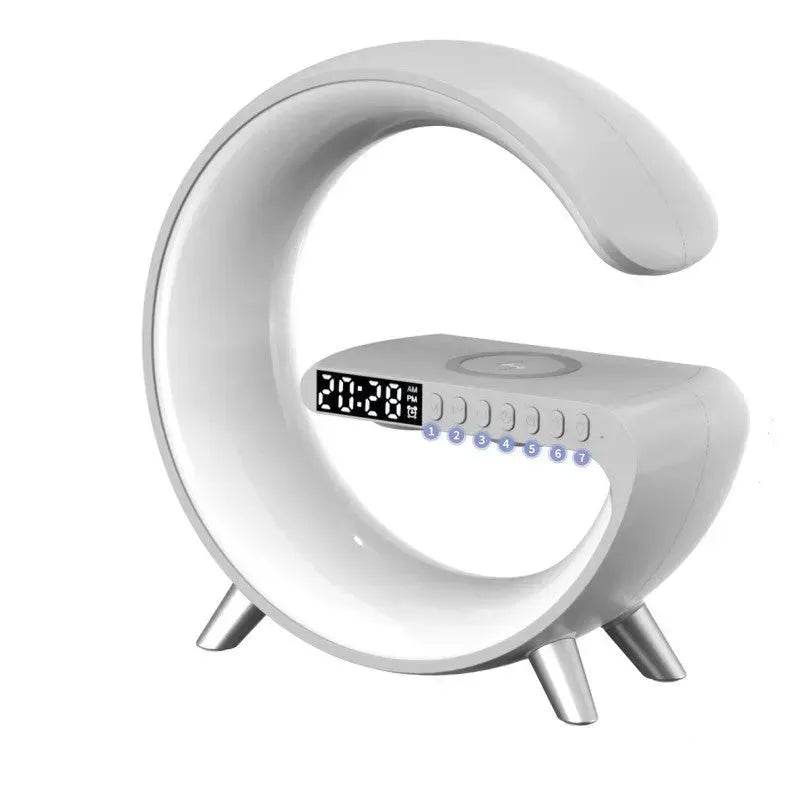 G shaped Wireless Phone Charging Night LED Lamp Bluetooth Speaker - www.Shopthatapp.com