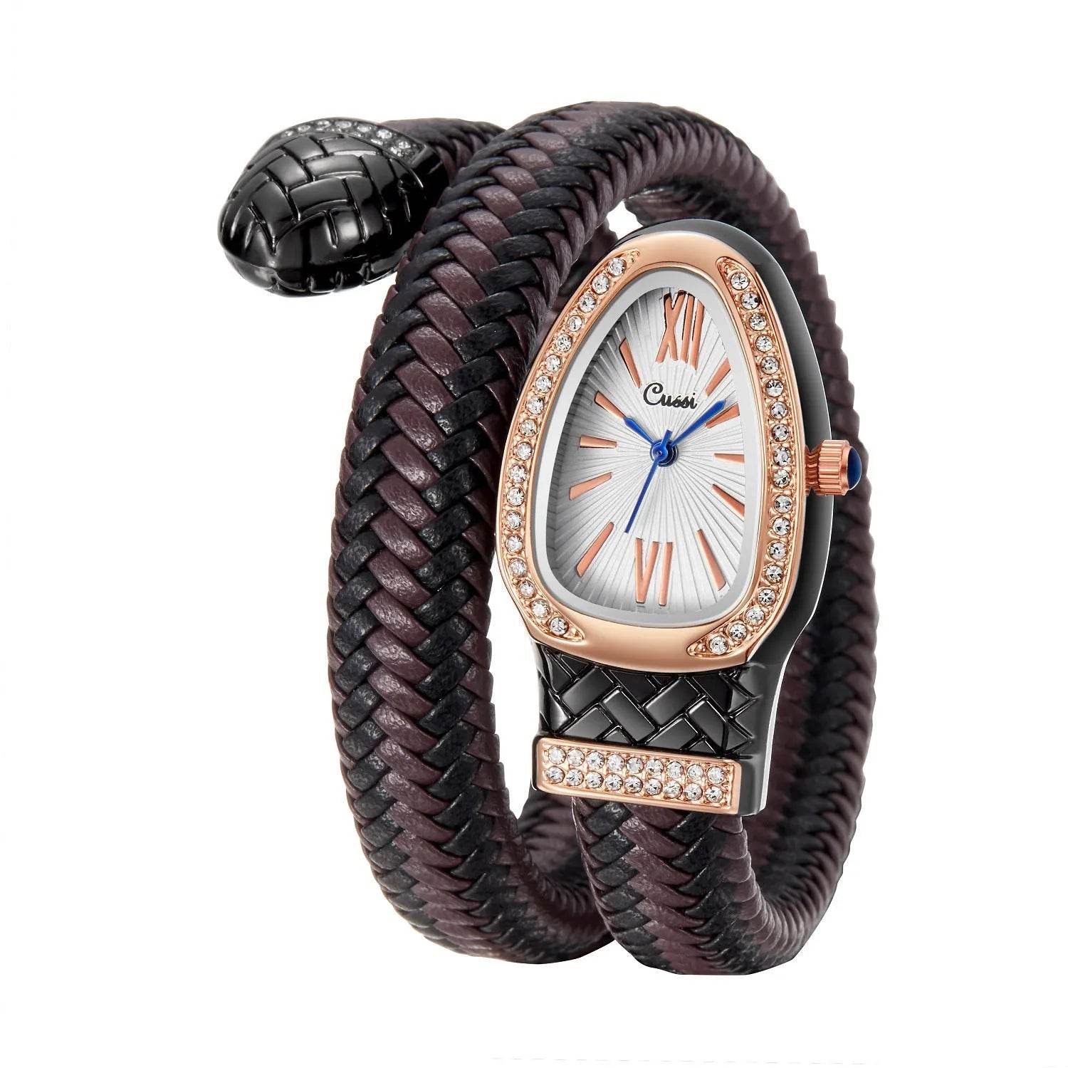 Snake Watch Fashion,  Quartz Watch With Diamond Leather Strap - www.Shopthatapp.com